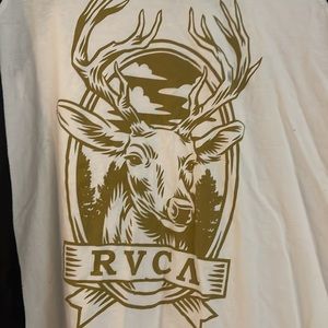 XXL RVCA Wringer T Shirt 3/4 length Sleeve